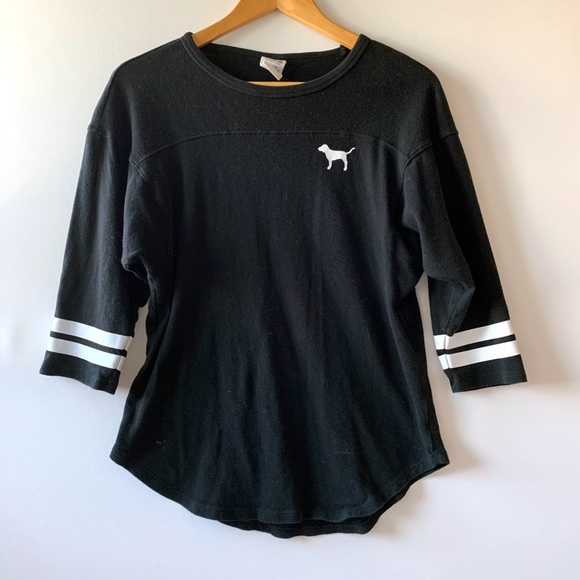 Pink Victoria’s Secret black shirt size xs - Picture 1 of 4